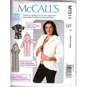 McCall's M7511 Misses XS to M Hooded Jackets Uncut Sewing Pattern